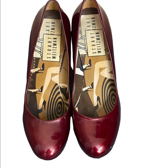 STUART WEITZMAN burgundy patent 'Honor Roll' size 8.5M - Picture 2 of 11